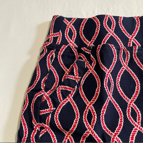Crown & Ivy Nautical Rope Print Red And Navy Blue Skort. - Picture 7 of 11